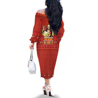 Jesus Birthday Christmas Family Matching Off The Shoulder Long Sleeve Dress and Hawaiian Shirt Funny Xmas Holiday Patterns - Wonder Print Shop