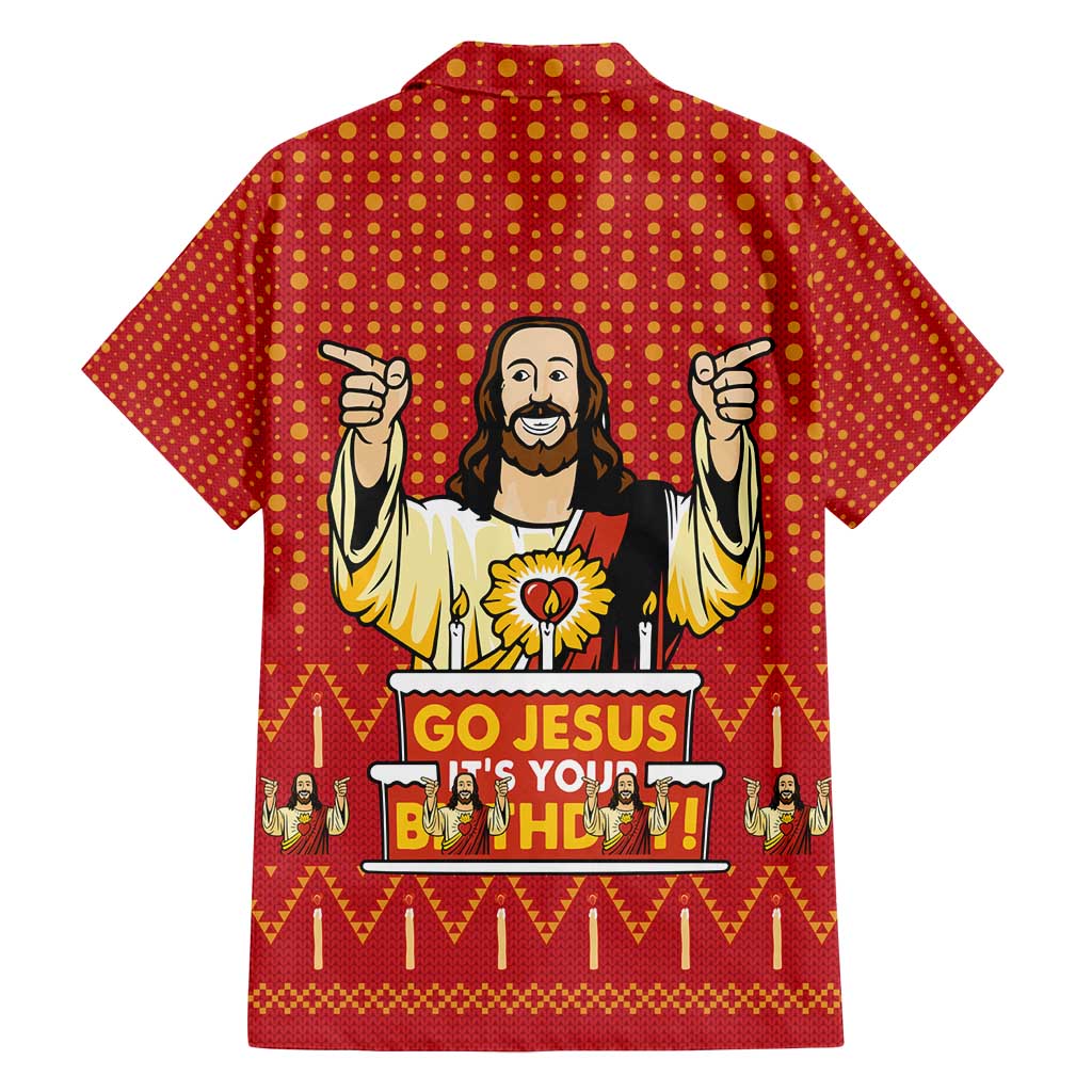 Jesus Birthday Christmas Family Matching Off Shoulder Maxi Dress and Hawaiian Shirt Funny Xmas Holiday Patterns - Wonder Print Shop