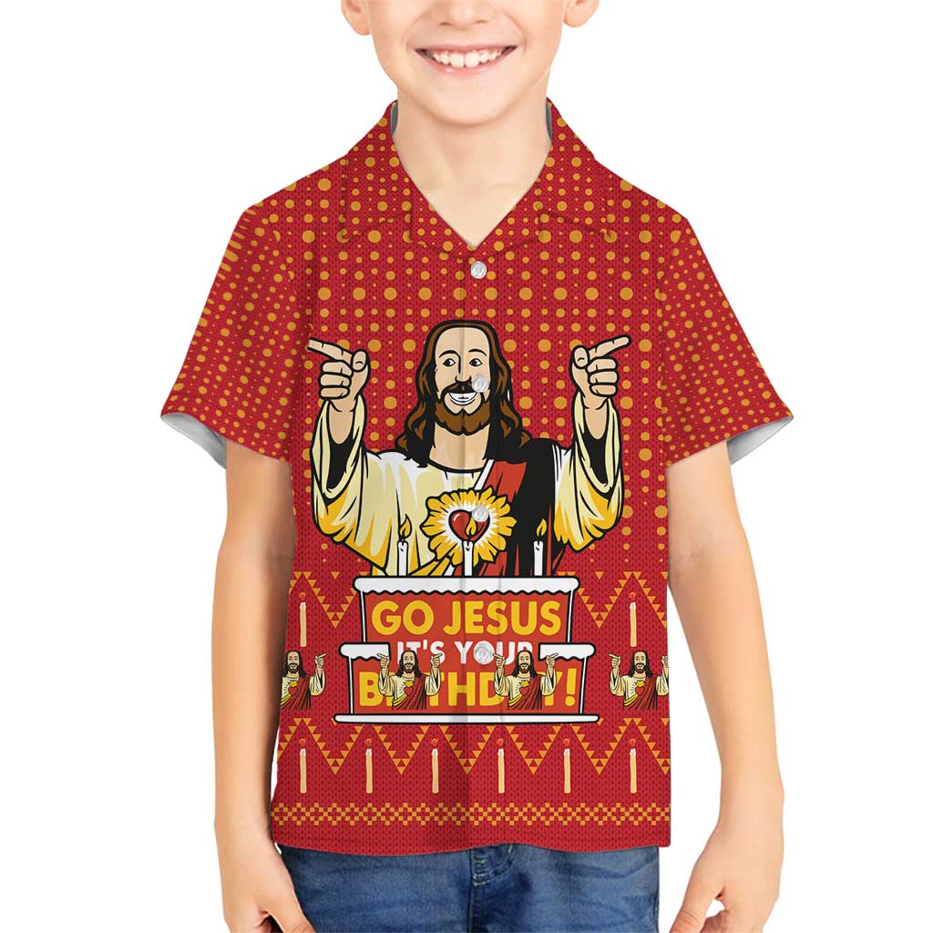 Jesus Birthday Christmas Family Matching Off Shoulder Short Dress and Hawaiian Shirt Funny Xmas Holiday Patterns - Wonder Print Shop