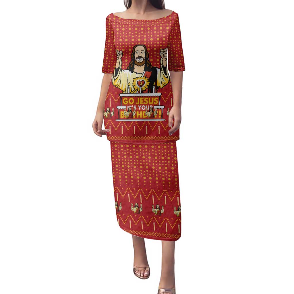 Jesus Birthday Christmas Family Matching Puletasi and Hawaiian Shirt Funny Xmas Holiday Patterns - Wonder Print Shop