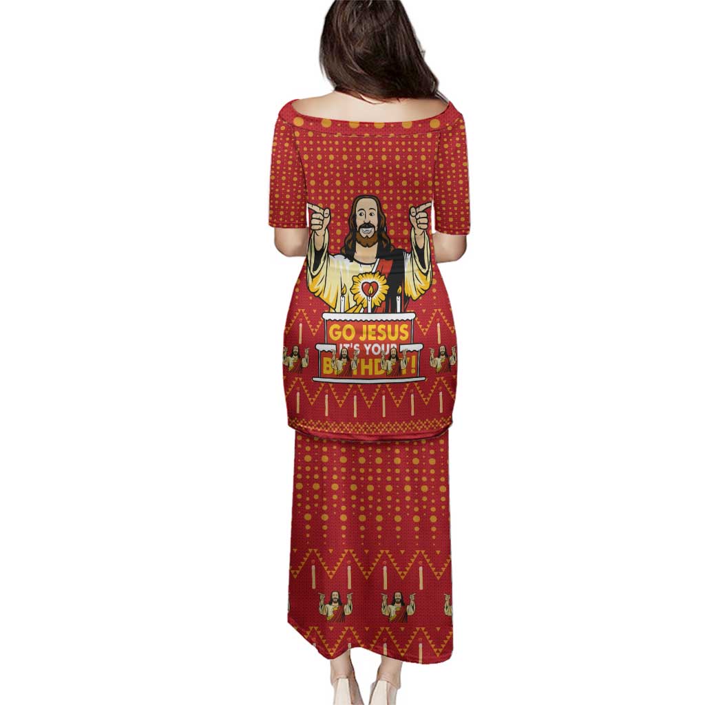 Jesus Birthday Christmas Family Matching Puletasi and Hawaiian Shirt Funny Xmas Holiday Patterns - Wonder Print Shop