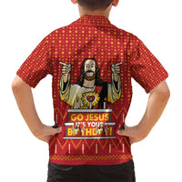 Jesus Birthday Christmas Family Matching Summer Maxi Dress and Hawaiian Shirt Funny Xmas Holiday Patterns - Wonder Print Shop
