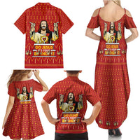 Jesus Birthday Christmas Family Matching Summer Maxi Dress and Hawaiian Shirt Funny Xmas Holiday Patterns - Wonder Print Shop