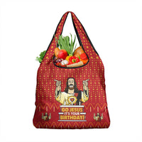 Jesus Birthday Christmas Grocery Bag Funny Xmas Holiday Patterns - Wonder Print Shop