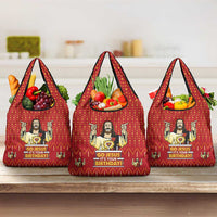 Jesus Birthday Christmas Grocery Bag Funny Xmas Holiday Patterns - Wonder Print Shop