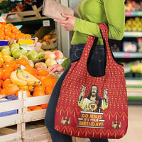 Jesus Birthday Christmas Grocery Bag Funny Xmas Holiday Patterns - Wonder Print Shop