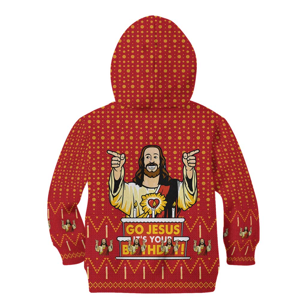 Jesus Birthday Christmas Kid Hoodie Funny Xmas Holiday Patterns - Wonder Print Shop