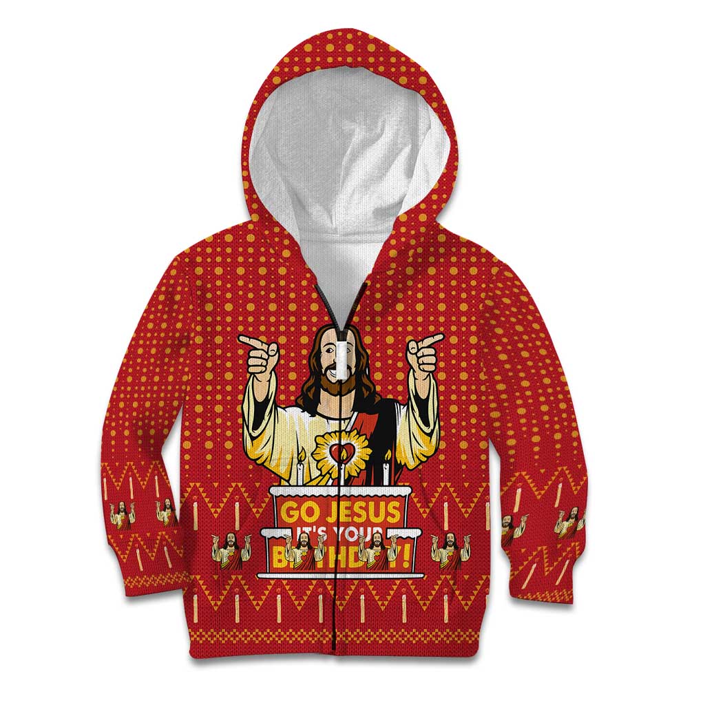 Jesus Birthday Christmas Kid Hoodie Funny Xmas Holiday Patterns - Wonder Print Shop