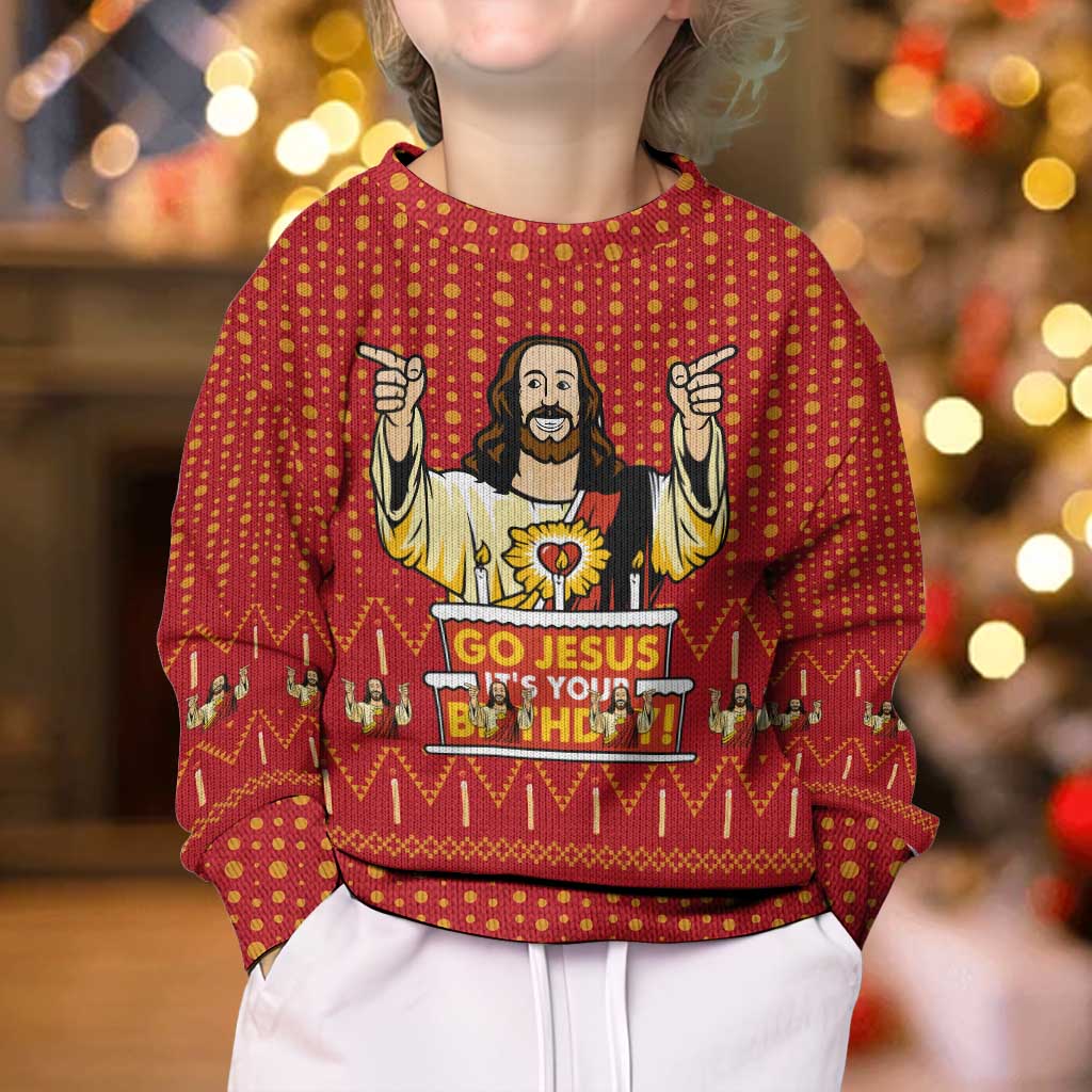 Jesus Birthday Christmas Kid Ugly Christmas Sweater Funny Xmas Holiday Patterns - Wonder Print Shop