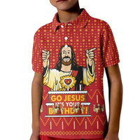 Jesus Birthday Christmas Kid Polo Shirt Funny Xmas Holiday Patterns - Wonder Print Shop