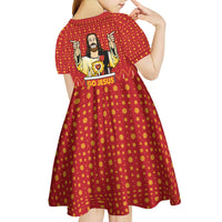 Jesus Birthday Christmas Kid Short Sleeve Dress Funny Xmas Holiday Patterns - Wonder Print Shop