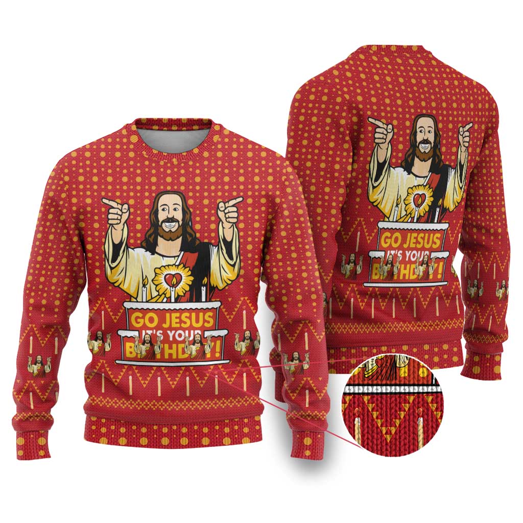 Jesus Birthday Christmas Ugly Christmas Sweater Funny Xmas Holiday Patterns - Wonder Print Shop