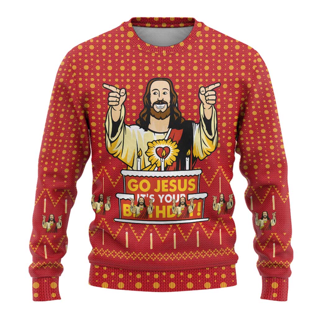 Jesus Birthday Christmas Ugly Christmas Sweater Funny Xmas Holiday Patterns - Wonder Print Shop