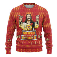 Jesus Birthday Christmas Ugly Christmas Sweater Funny Xmas Holiday Patterns - Wonder Print Shop