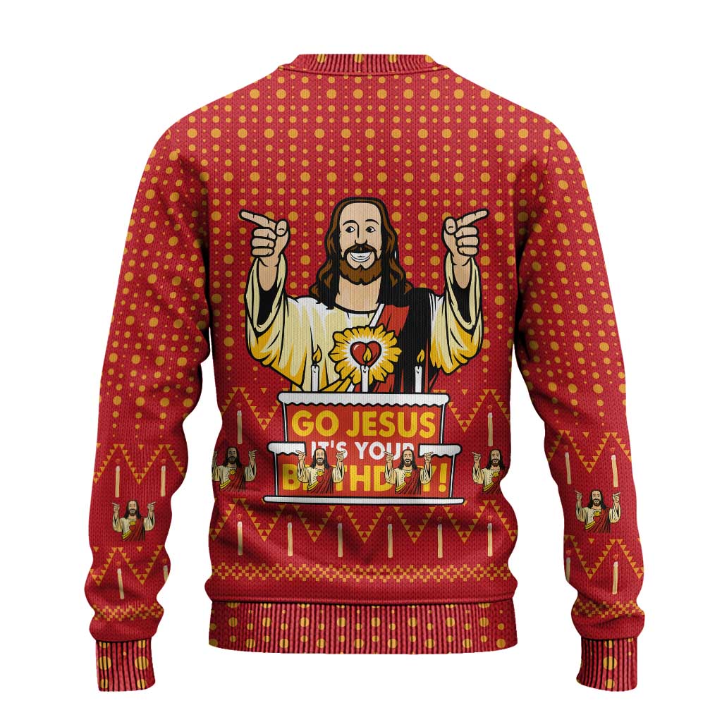 Jesus Birthday Christmas Ugly Christmas Sweater Funny Xmas Holiday Patterns - Wonder Print Shop