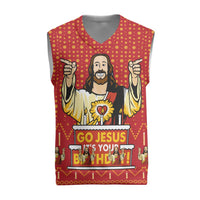 Jesus Birthday Christmas Knitted V-Neck Vest Funny Xmas Holiday Patterns - Wonder Print Shop