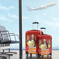 Jesus Birthday Christmas Luggage Cover Funny Xmas Holiday Patterns - Wonder Print Shop