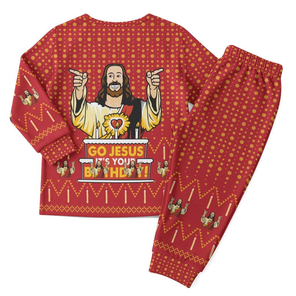 Jesus Birthday Christmas Pajama Set Funny Xmas Holiday Patterns - Wonder Print Shop