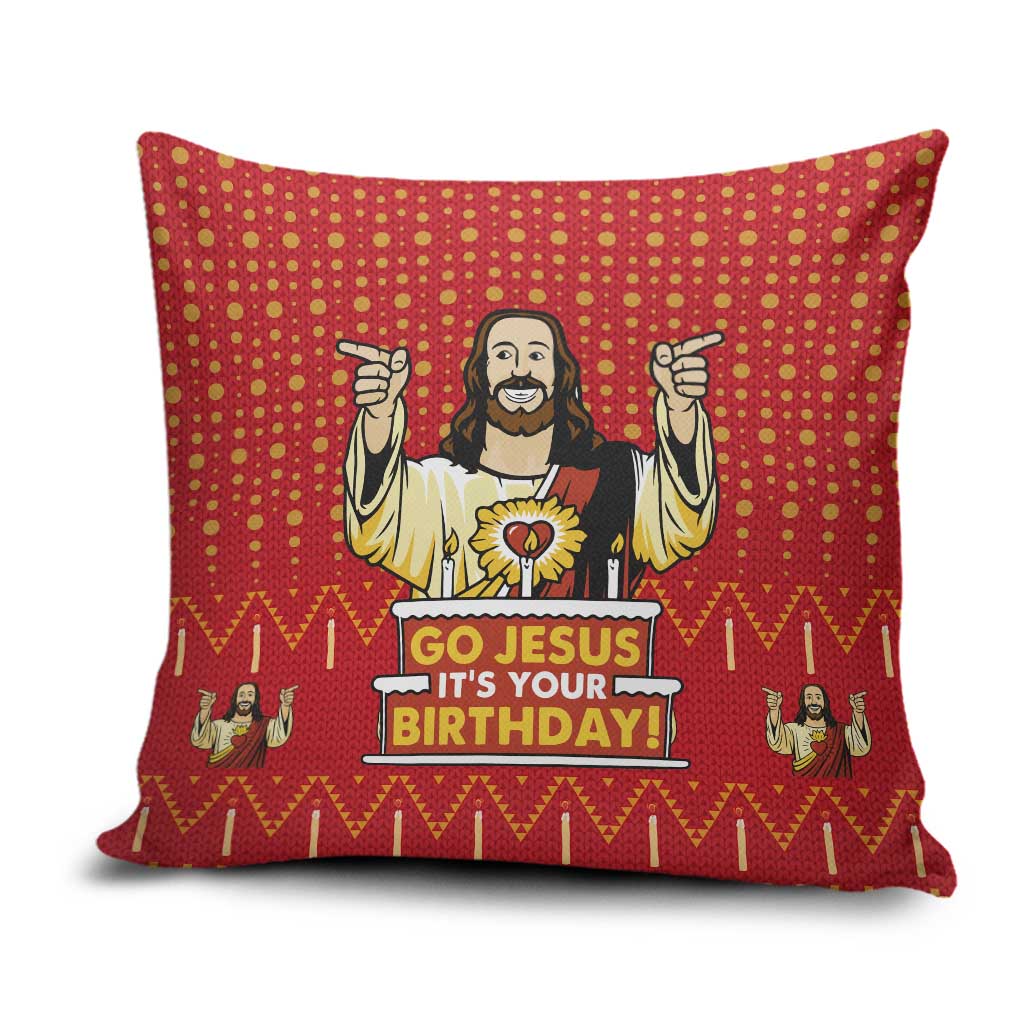 Jesus Birthday Christmas Pillow Cover Funny Xmas Holiday Patterns - Wonder Print Shop