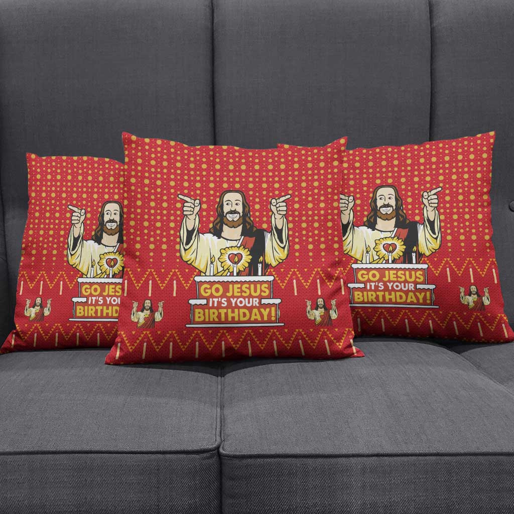 Jesus Birthday Christmas Pillow Cover Funny Xmas Holiday Patterns - Wonder Print Shop
