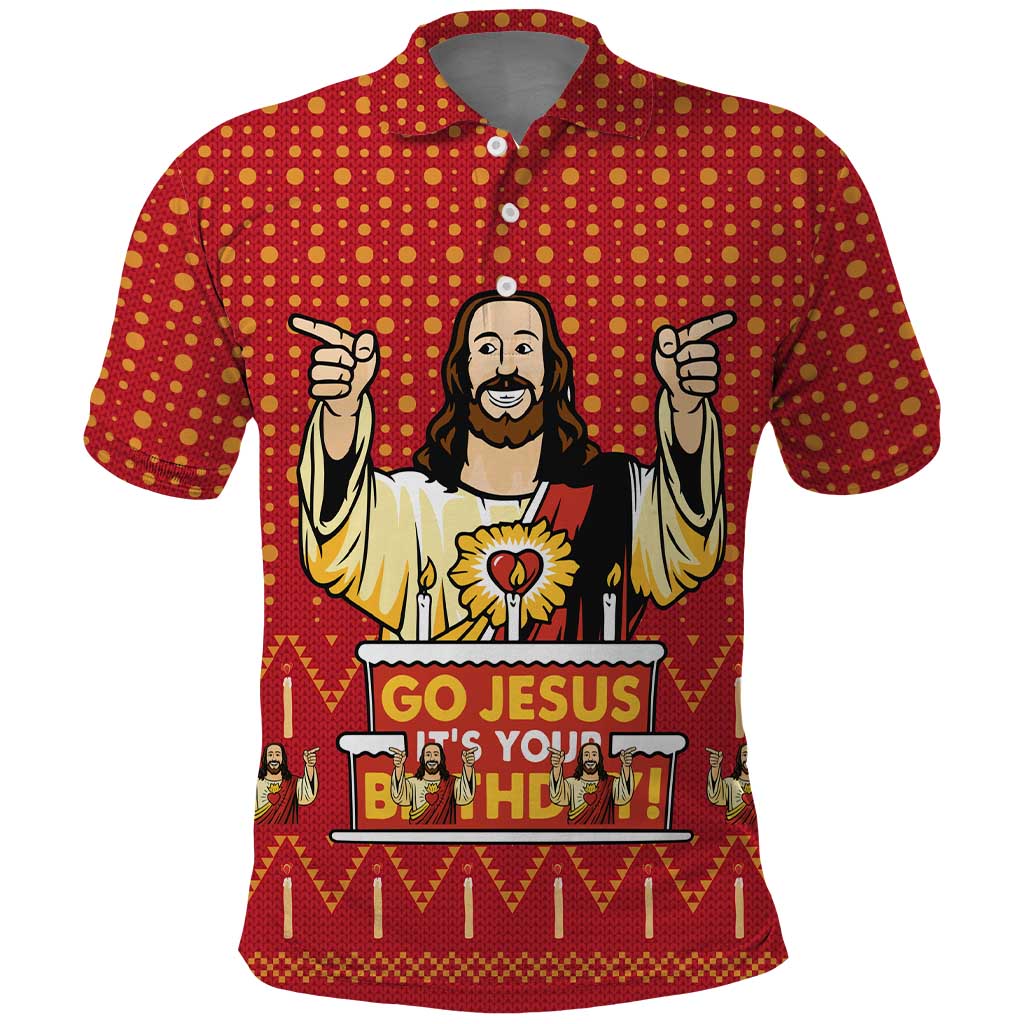 Jesus Birthday Christmas Polo Shirt Funny Xmas Holiday Patterns - Wonder Print Shop
