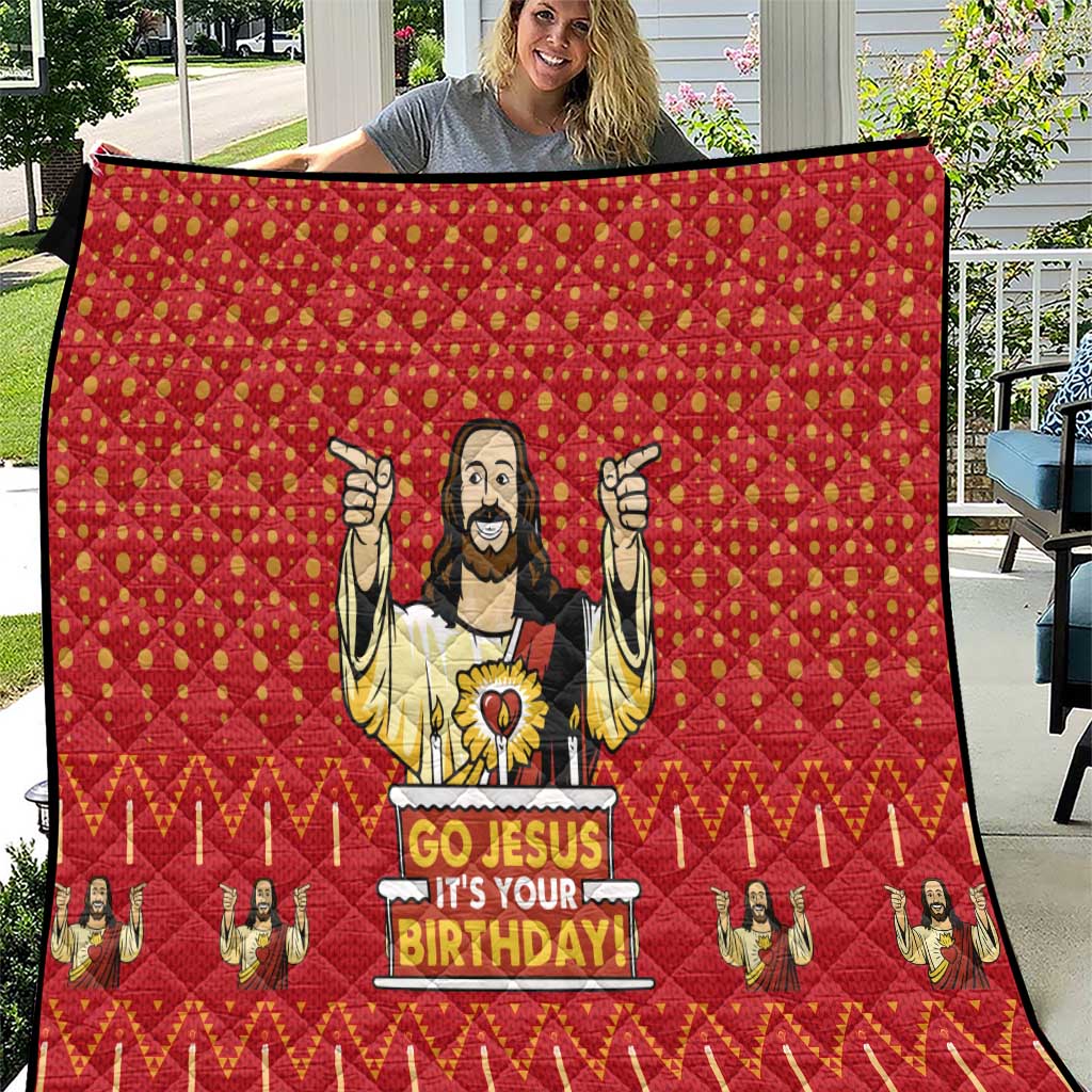 Jesus Birthday Christmas Quilt Funny Xmas Holiday Patterns - Wonder Print Shop