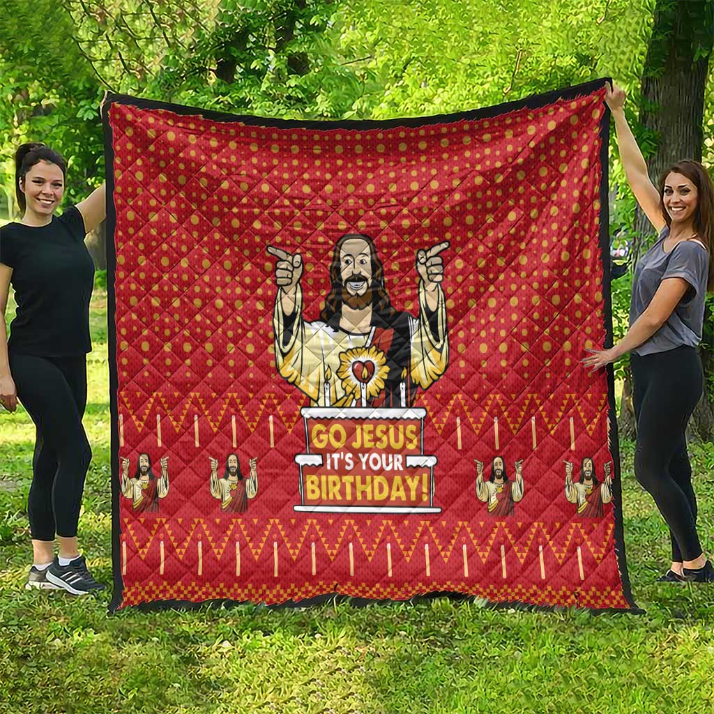 Jesus Birthday Christmas Quilt Funny Xmas Holiday Patterns - Wonder Print Shop