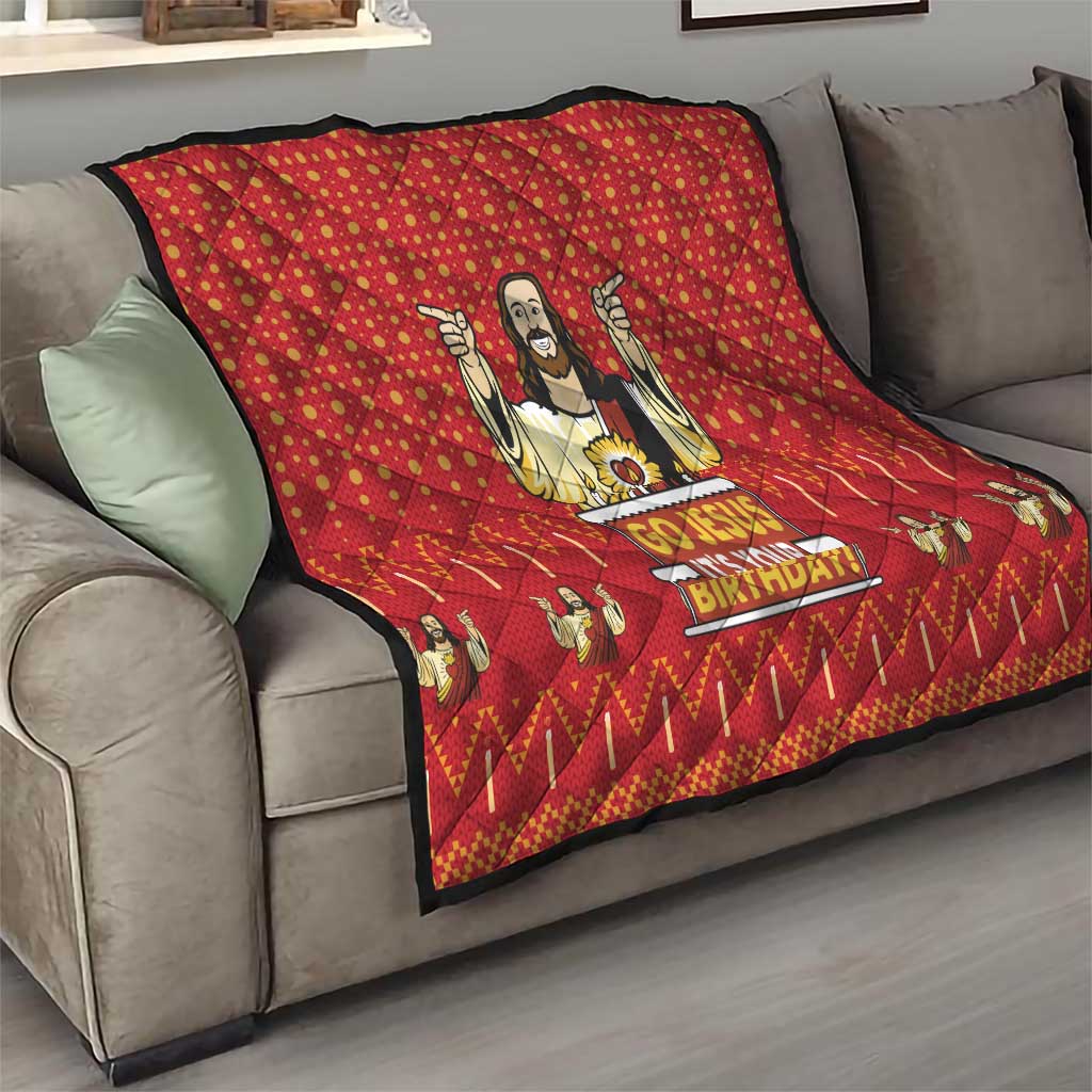 Jesus Birthday Christmas Quilt Funny Xmas Holiday Patterns - Wonder Print Shop