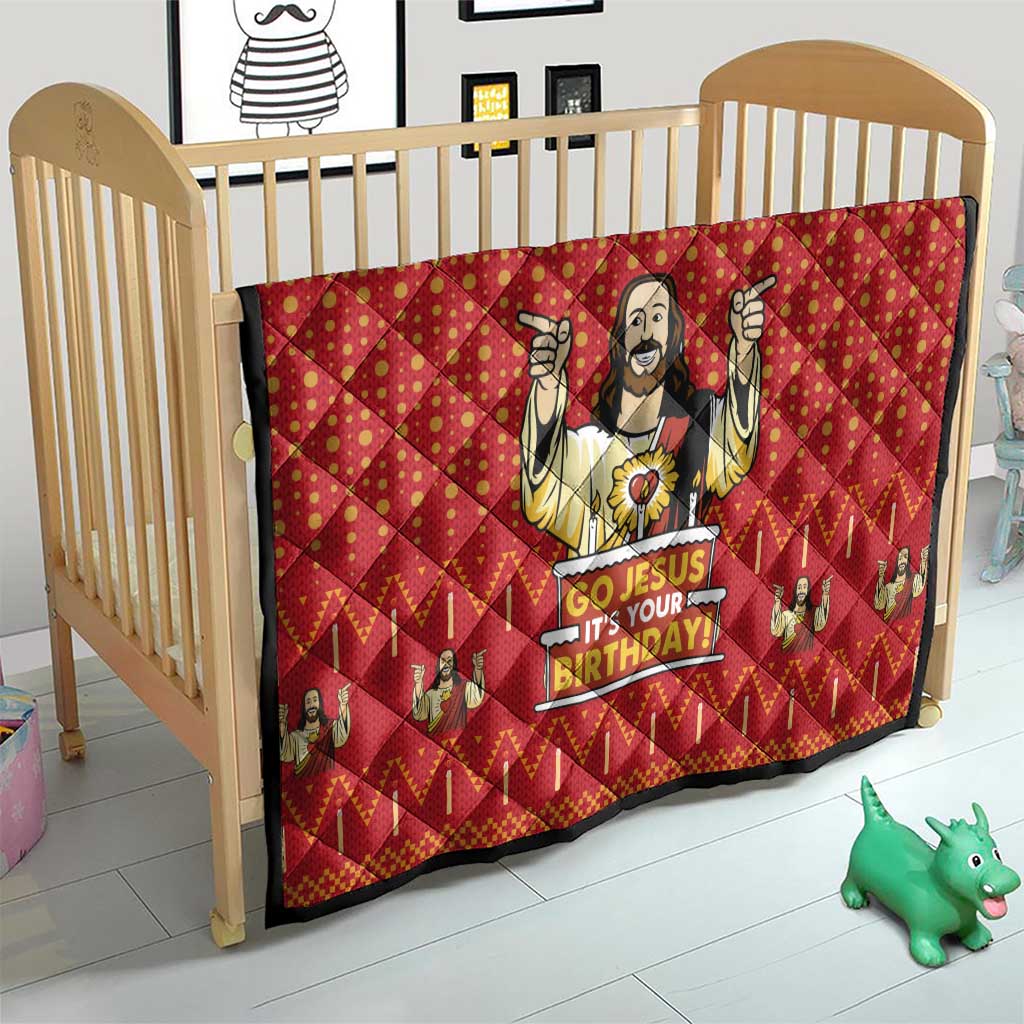 Jesus Birthday Christmas Quilt Funny Xmas Holiday Patterns - Wonder Print Shop