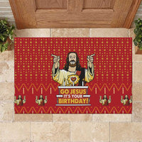 Jesus Birthday Christmas Rubber Doormat Funny Xmas Holiday Patterns - Wonder Print Shop