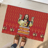 Jesus Birthday Christmas Rubber Doormat Funny Xmas Holiday Patterns - Wonder Print Shop