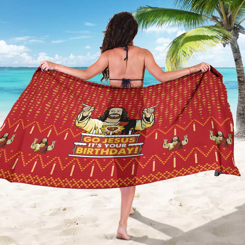 Jesus Birthday Christmas Sarong Funny Xmas Holiday Patterns - Wonder Print Shop