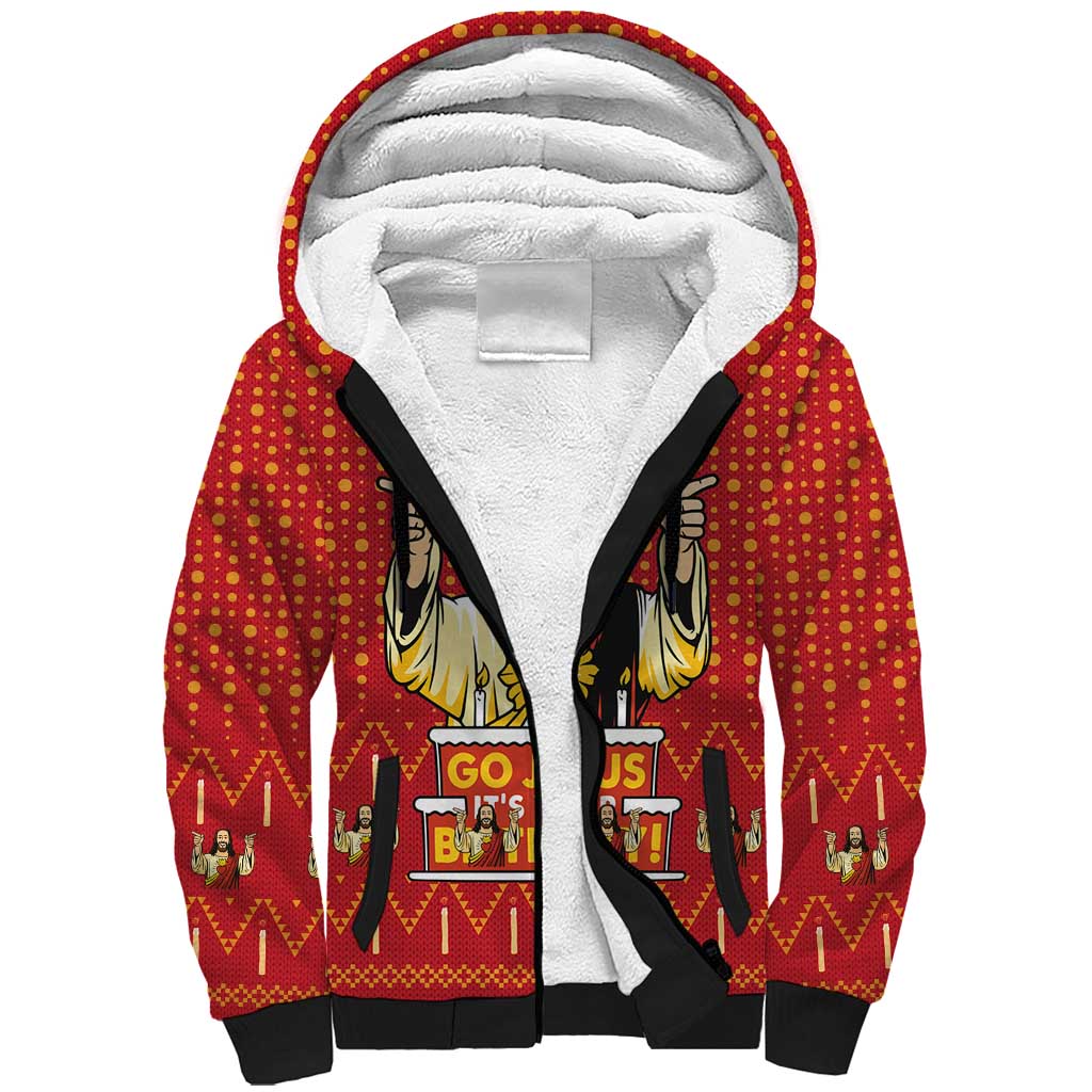 Jesus Birthday Christmas Sherpa Hoodie Funny Xmas Holiday Patterns - Wonder Print Shop