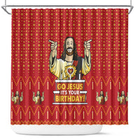Jesus Birthday Christmas Shower Curtain Funny Xmas Holiday Patterns - Wonder Print Shop