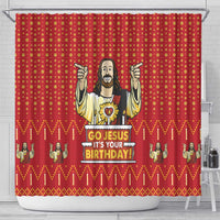 Jesus Birthday Christmas Shower Curtain Funny Xmas Holiday Patterns - Wonder Print Shop