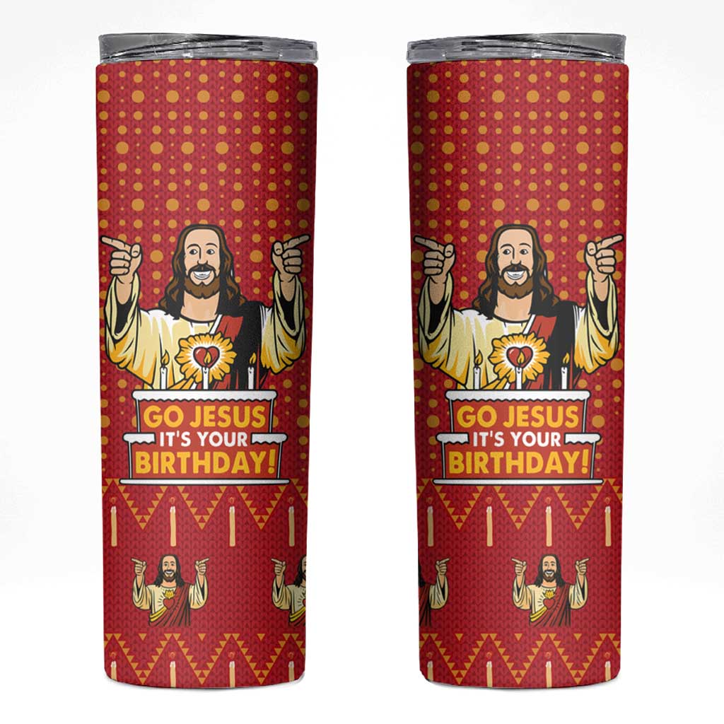 Jesus Birthday Christmas Skinny Tumbler Funny Xmas Holiday Patterns - Wonder Print Shop