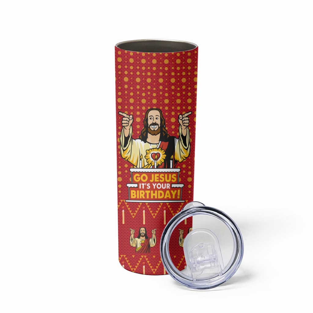 Jesus Birthday Christmas Skinny Tumbler Funny Xmas Holiday Patterns - Wonder Print Shop
