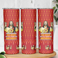 Jesus Birthday Christmas Skinny Tumbler Funny Xmas Holiday Patterns - Wonder Print Shop