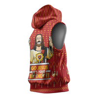 Jesus Birthday Christmas Sleeveless Hoodie Funny Xmas Holiday Patterns - Wonder Print Shop