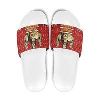 Jesus Birthday Christmas Slide Sandals Funny Xmas Holiday Patterns - Wonder Print Shop