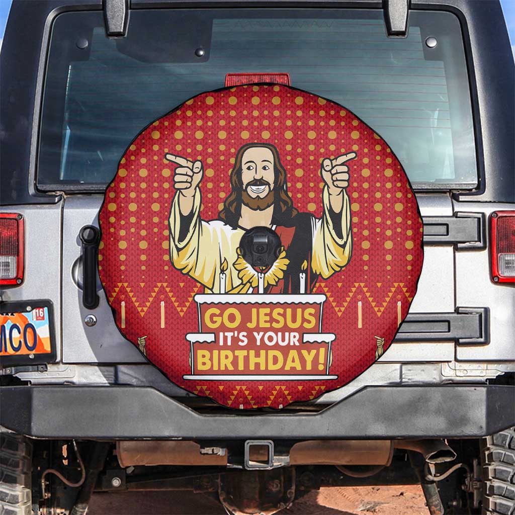 Jesus Birthday Christmas Spare Tire Cover Funny Xmas Holiday Patterns - Wonder Print Shop