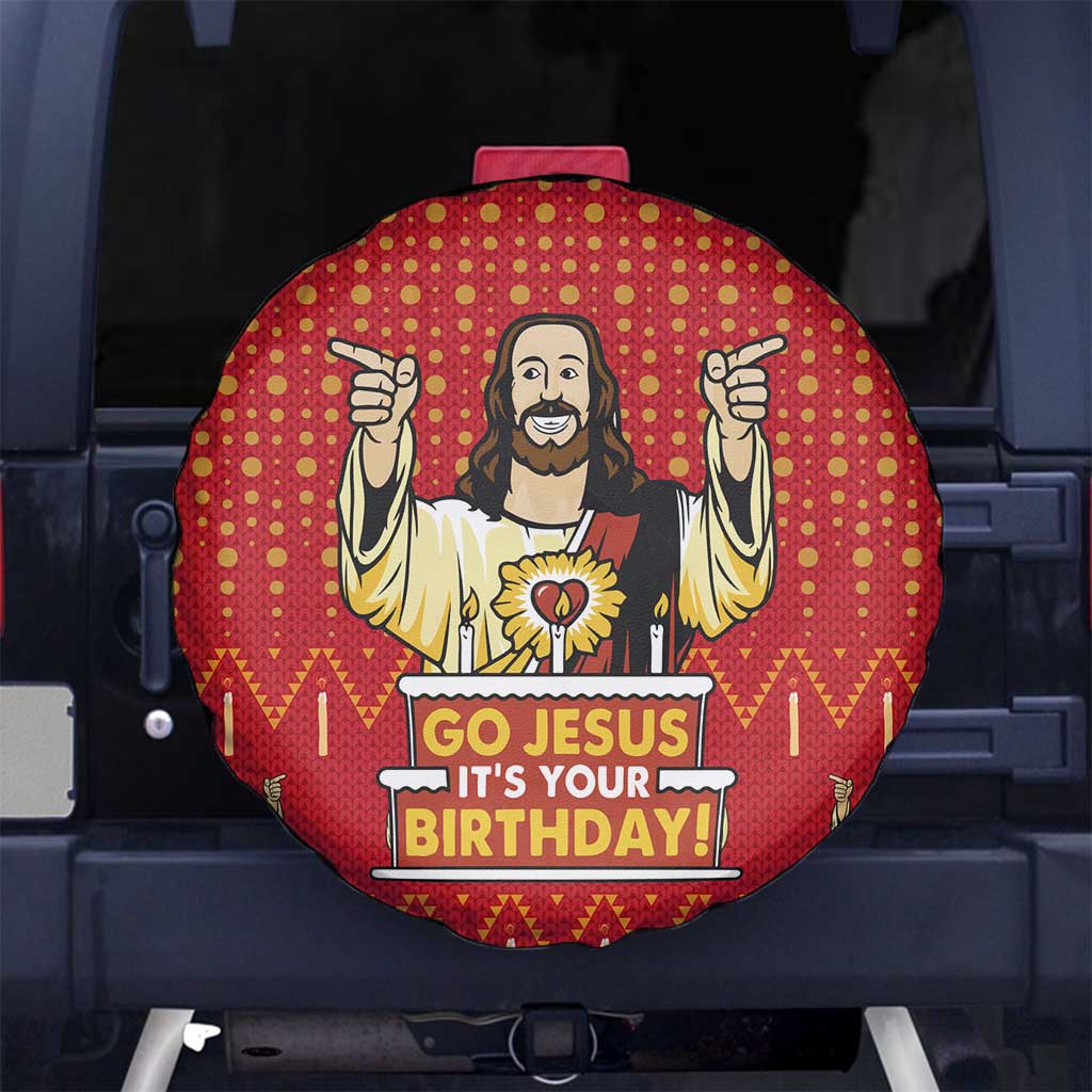 Jesus Birthday Christmas Spare Tire Cover Funny Xmas Holiday Patterns - Wonder Print Shop