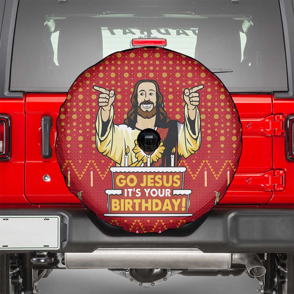 Jesus Birthday Christmas Spare Tire Cover Funny Xmas Holiday Patterns - Wonder Print Shop