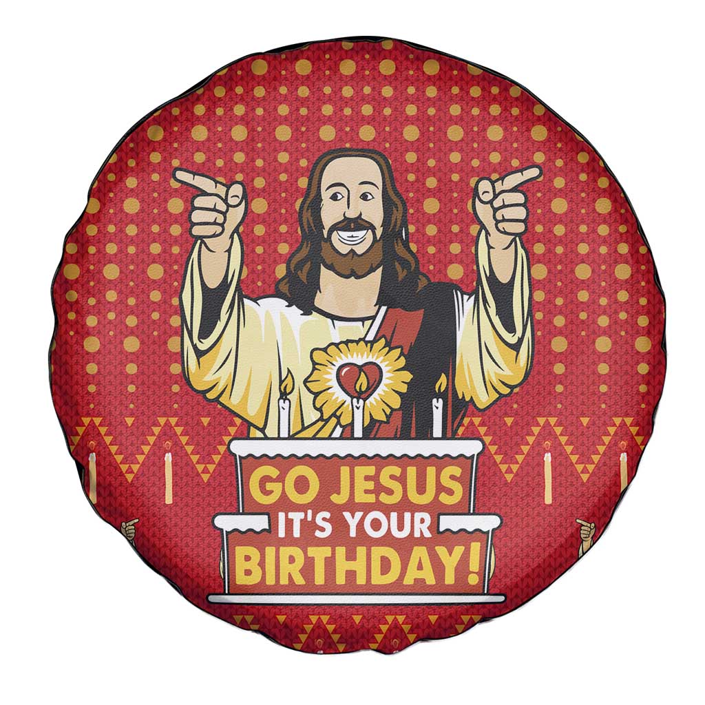 Jesus Birthday Christmas Spare Tire Cover Funny Xmas Holiday Patterns - Wonder Print Shop