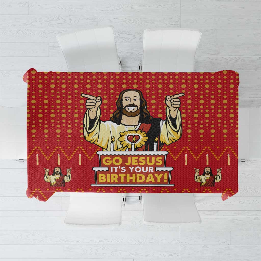 Jesus Birthday Christmas Tablecloth Funny Xmas Holiday Patterns - Wonder Print Shop