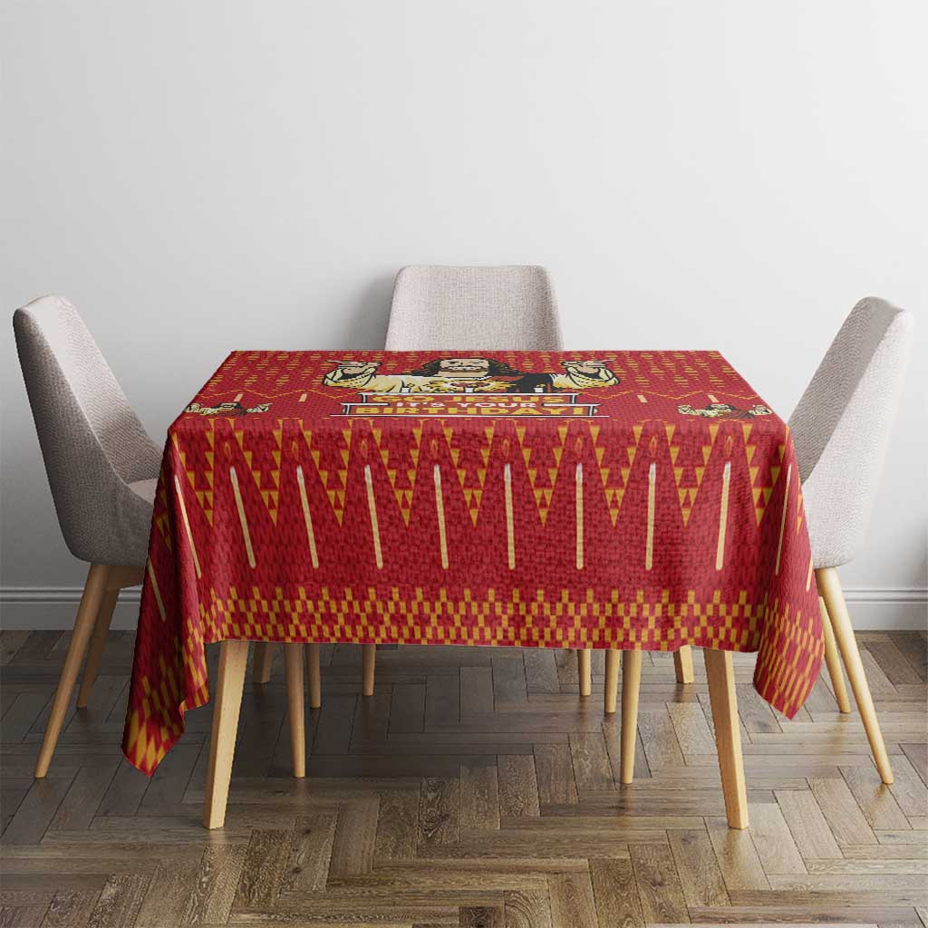 Jesus Birthday Christmas Tablecloth Funny Xmas Holiday Patterns - Wonder Print Shop