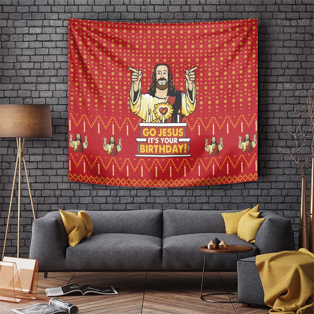 Jesus Birthday Christmas Tapestry Funny Xmas Holiday Patterns - Wonder Print Shop