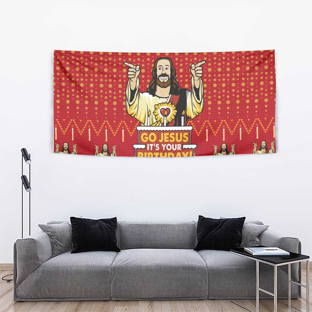 Jesus Birthday Christmas Tapestry Funny Xmas Holiday Patterns - Wonder Print Shop