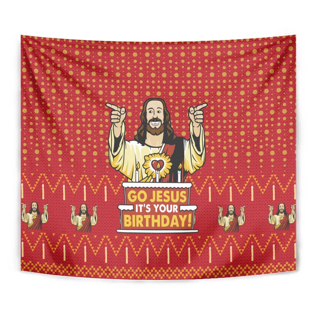 Jesus Birthday Christmas Tapestry Funny Xmas Holiday Patterns - Wonder Print Shop