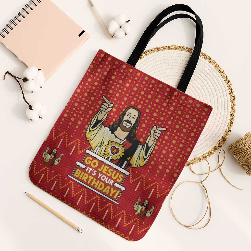 Jesus Birthday Christmas Tote Bag Funny Xmas Holiday Patterns - Wonder Print Shop